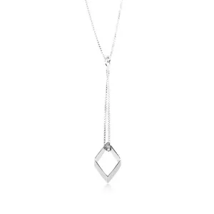 925 srebrna ogrlica, silueta romba koja visi na lančiću