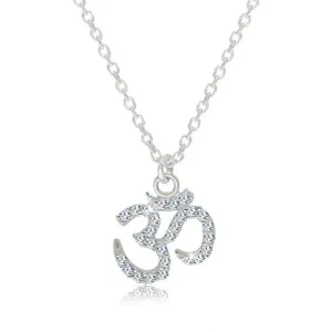 925 srebrna ogrlica - simbol Óm ukrašen svjetlucavim cirkonima