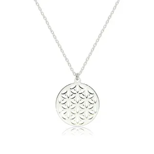 925  srebrna ogrlica - sjajni i glatki simbol cvijeta života