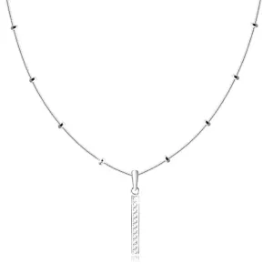 925 Srebrne ogrlice - lančić sa zmijskim uzorkom, tanki pravokutnik sa cirkonima