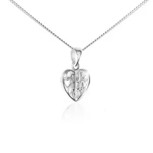 Ogrlica od 925 srebra - lančić i privjesak, urezano srce