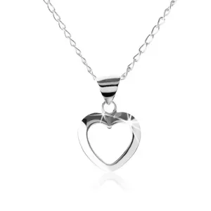 Ogrlica od srebra 925, silueta pravilnog srca