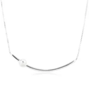 Prilagodljiva ogrlica - 925 srebro, tanki luk sa lopticom, kutni lančić