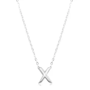 Prilagodljiva ogrlica, 925 srebro, veliko slovo X
