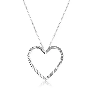 Srebrna ogrlica - lančić s valovitim oblikom srca
