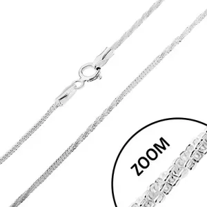 925 srebrni lančić, uzorak zmije - ravni i isprepleteni dijelovi, širina 1,5 mm, duljina 460 mm