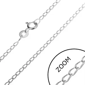 Lančić izrađen od 925 srebra - zaobljene duguljaste karike, 1,7 mm