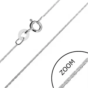Sjajni lančić od 925 srebra - karike u obliku štapiće, 0,7 mm