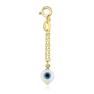 925 Srebrni privjesak - zlatne boje, Fatimino oko, kratak lančić