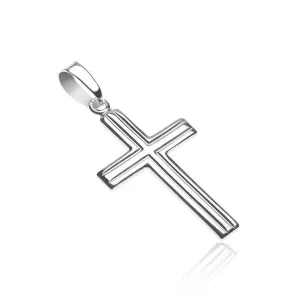Križ od 925 srebra - dvostruke paralelne pruge