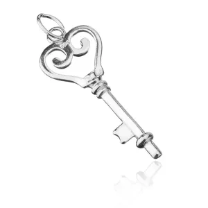 Privjesak od 925 srebra - ključ u obliku srca