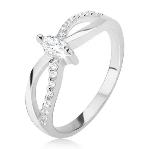 Prsten izrađen od 925 srebra - simbol beskonačnosti, linija cirkona, eliptični cirkon - Veličina: 54