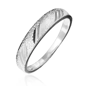 Prsten od 925 srebra - brušen sa sjajnim urezima - Veličina: 63