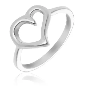 Prsten od 925 srebra - obris nepravilnog srca - Veličina: 49