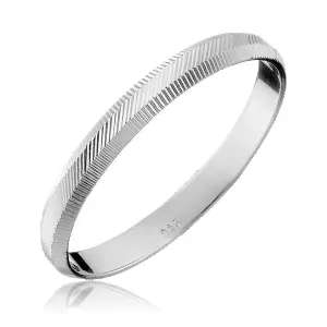 Prsten od 925 srebra - okomiti i dijagonalni rezovi, 2 mm - Veličina: 54