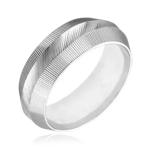 Prsten od 925 srebra - sužen, kvrgava površina - Veličina: 64