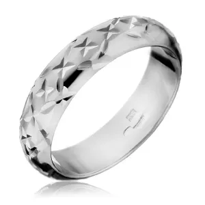 Prsten od 925 srebra - svijetle ugravirane zrake - Veličina: 54