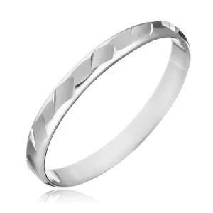 Prsten od srebra, 925 - sjajni urezani oblici - Veličina: 53