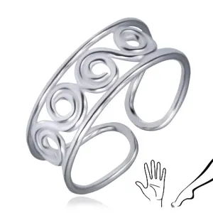 Prsten za ruku ili nogu od 925 srebra sa sigmoidnim uzorkom