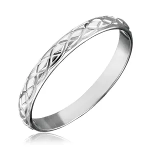 Srebrni prsten, 925 - pletene ugravirane suze - Veličina: 50