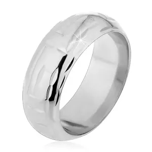 Srebrni prsten, 925 - urezi L oblika koji tvore labirint - Veličina: 53