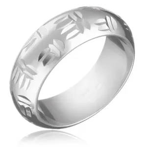 Srebrni prsten - indijanski motiv, dvostruki urezi - Veličina: 49