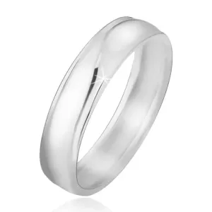 Vjenčani prsten od 925 srebra, zaobljena glatka površina, utor na rubovima - Veličina: 54