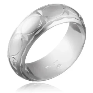 Vjenčani prsten od 925 srebra - zrnati obrisi i zrake - Veličina: 54