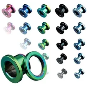 Cjevčica za uši od titanija, anodirana, s uzicom i u raznim bojama - Širina: 1.6 mm, Piercing boja: Svijetlo plava - SP