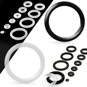 Rezervni silikonski prstenovi za tunel ili čep, crne boje - Širina: 8 mm