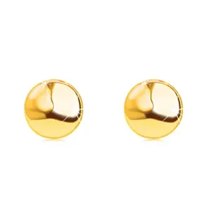 585 zlatne dugme naušnice - glatki zrcalno sjajni krug