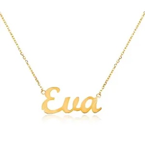 585 zlatna ogrlica sa imenom Eva, fini prilagodljivi lančić
