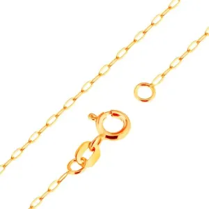 9K zlatni lančić - okomito spojene plosnate ovalne karike, 500 mm