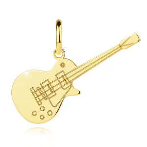 585 Zlatni privjesak - električna gitara sa detaljnim graviranjem
