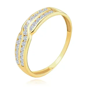 585 Žuti prsten – dvoredni okrugli cirkoni - Veličina: 49