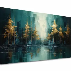 Moderna umjetnička slika Odraz zlatne šume - PREMIUM ART