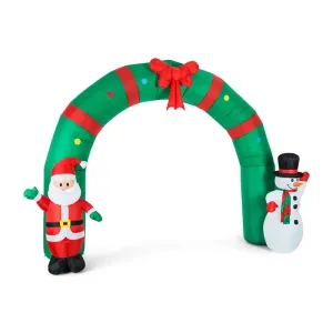 OneConcept Merry Welcome,250 cm, božićna dekoracija na napuhavanje, božińa vrata, LED
