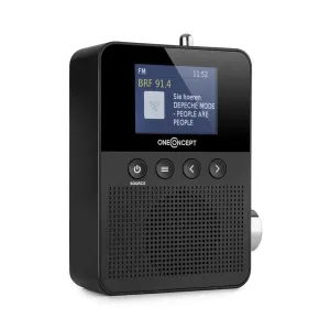 OneConcept Plug+Play DAB, radio za u utičnicu, DAB+/FM, BT, LCD zaslon, crni
