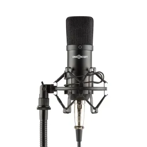 OneConcept Mic-700, studijski mikrofon, Ø 34 mm, kardioidni, pauk, zaštita protiv vjetra, XLR, crni