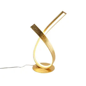 Dizajn stolna lampa zlatna 38,5 cm uklj. LED i dimmer - Belinda