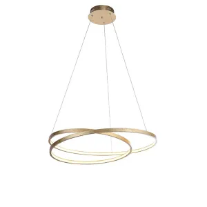 Dizajn viseća svjetiljka zlatna 72 cm, uključujući LED zatamnjivanje - Rowan
