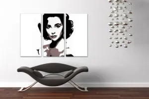 Ručno slikane slike na platnu na platnu POP Art Elizabeth Taylor 3-dijelna ()