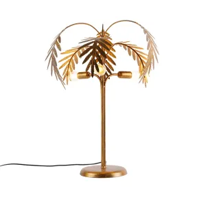 Art Deco stolna lampa zlatna 3 svjetla - Botanica