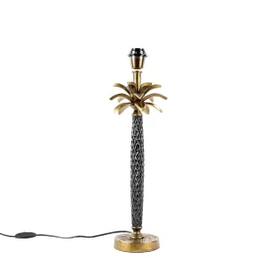 Art Deco stolna svjetiljka brončana s crnom bez sjene - Areka