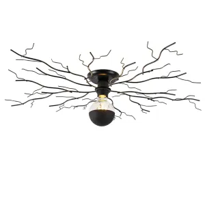 Art Deco stropna lampa crna 80 cm - Ramuri