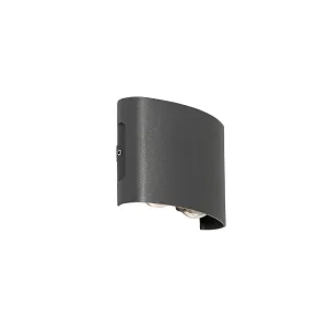 Vanjska zidna lampa tamno siva s LED 4 svjetla IP54 - Silly