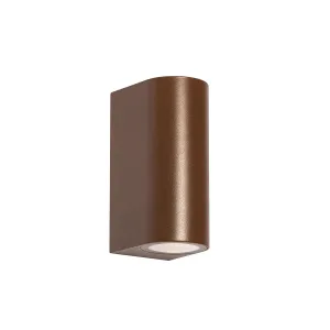 Vanjska zidna svjetiljka hrđasto smeđa plastična ovalna 2 svjetla - Baleno