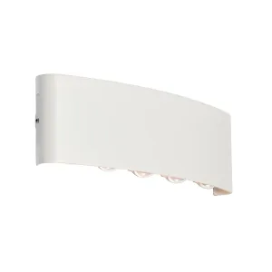 Vanjska zidna svjetiljka bijela uklj. LED 10 svjetiljki IP54 - Silly