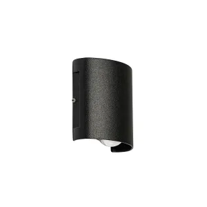 Vanjska zidna svjetiljka crna uklj. LED 2 svjetla IP54 - Silly