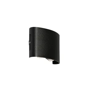 Vanjska zidna svjetiljka crna s LED 4 svjetla IP54 - Silly